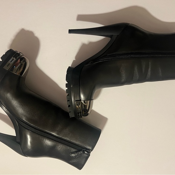 CADADEI BLACK SILVER TIP BOOTIES 6.5 - Picture 3 of 7